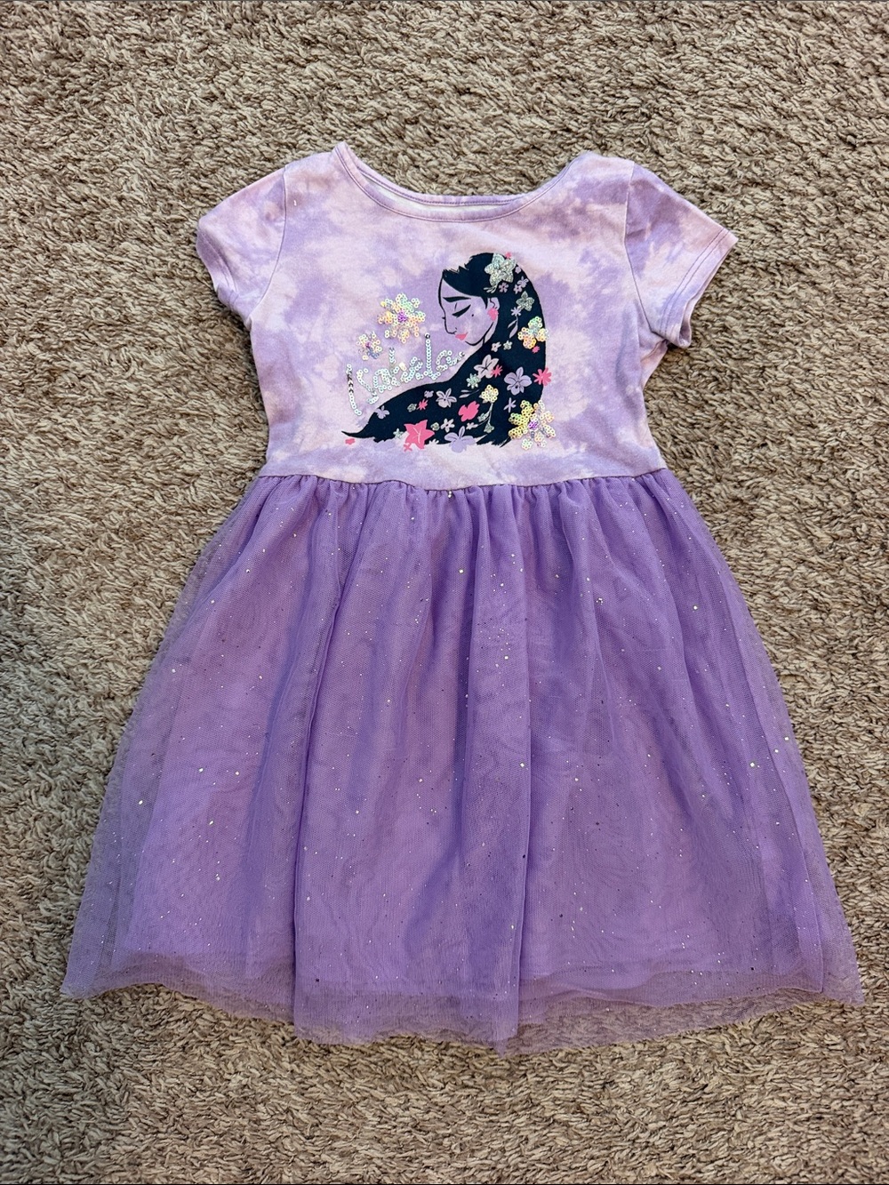 Jumping Beans Disney Girls' Purple Encanto Isabela Tulle Dress